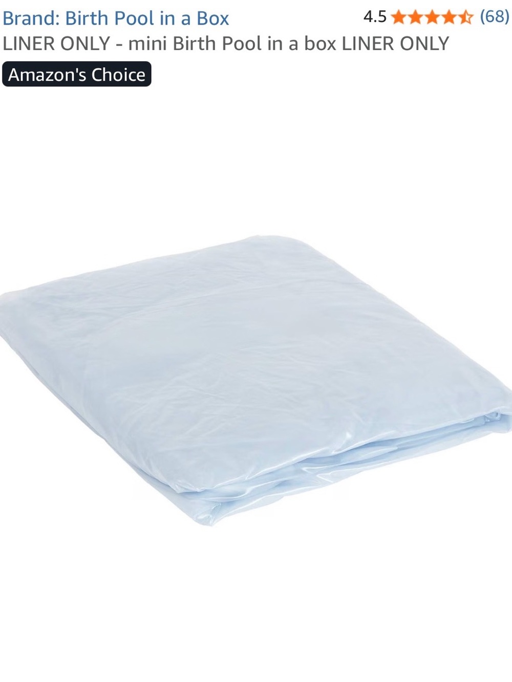 Mini Birth Pool in a Box LINER ONLY